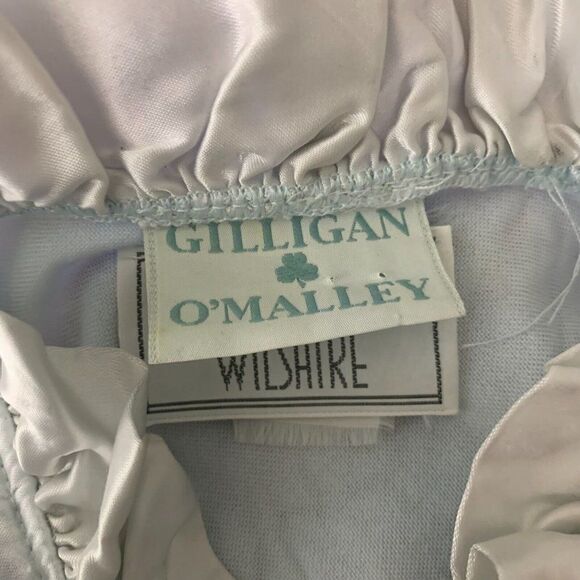 Vintage Gilligan Omalley House Coat Robe S Blue Velvet Zip Pockets Nightgown - Picture 6 of 6